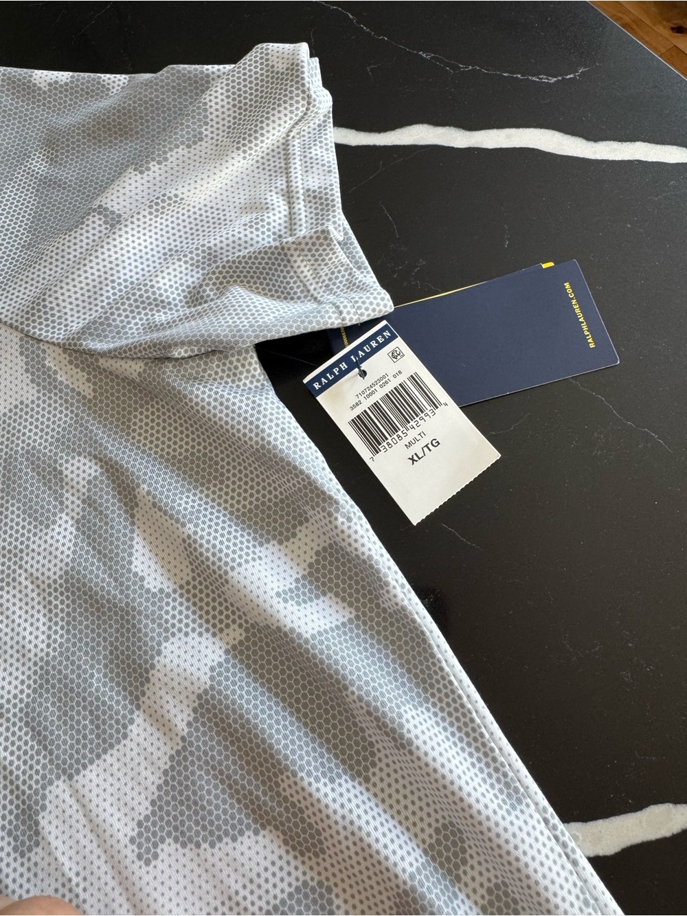 Ralph Lauren Men's Light Gray & White Camo Performance Polo - Picture 2 of 7